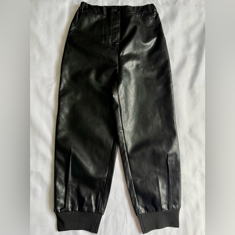 Black Faux Leather Pants M